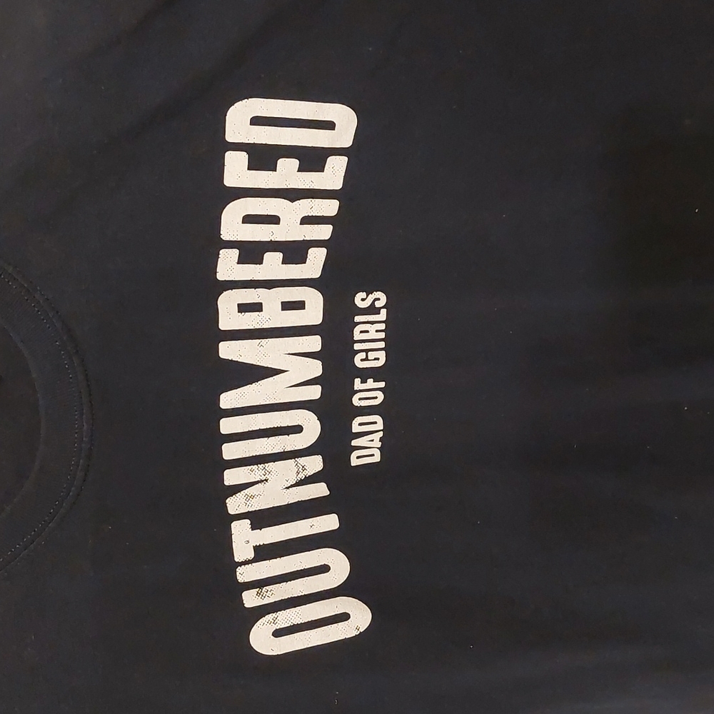 Outnumbered dad of girls custom tee, Blue, Sz Lg